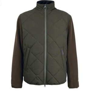 Barbour Quilted Jacket Olive Green and Brown Men’s Size Medium